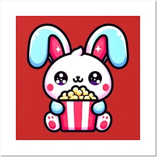 Popcorn rabbit for movie lovers Posters and Art